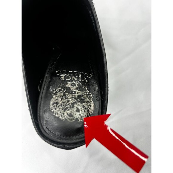 Vince Camuto Maivyn Leather Mule Style Black Lace-Up Heel Sz 7 - Picture 7 of 9